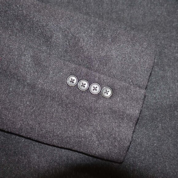Nautica Men's Overcoat Size 44 Regular Charcoal Gray Wool Blend Winter Coat 44R - Picture 4 of 8